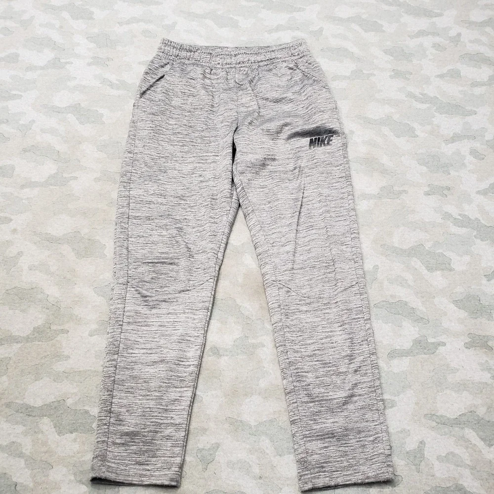 Nike Pants Youth XL Gray Dri-Fit Pockets Drawstring Gym Running Outdoors Fleece‎